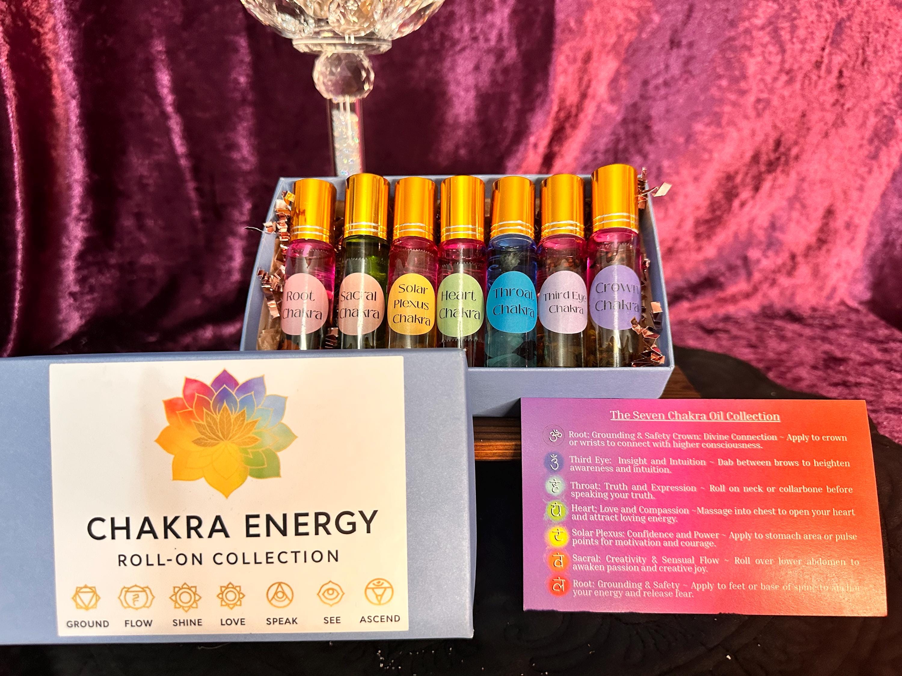 7 Chakra Oils Set - 10ml Rollers