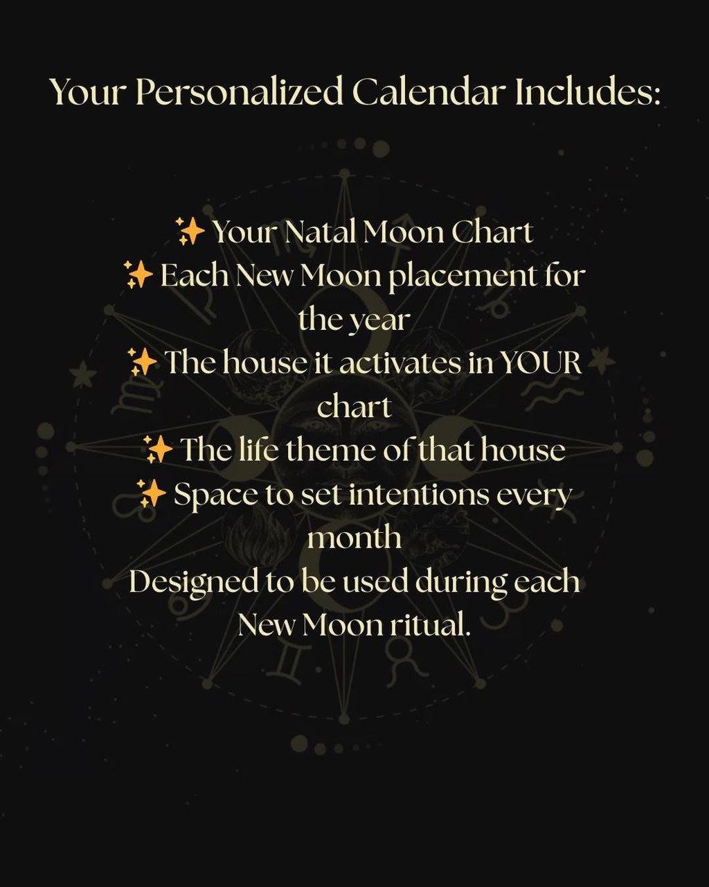 New Moon Manifestation Guide 12 Month Natal Chart