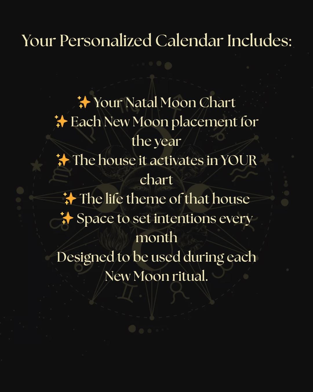 New Moon Manifestation Guide 12 Month Natal Chart