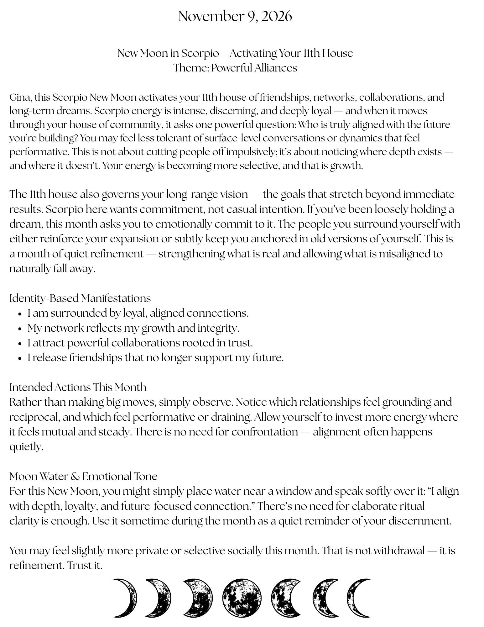 New Moon Manifestation Guide 12 Month Natal Chart