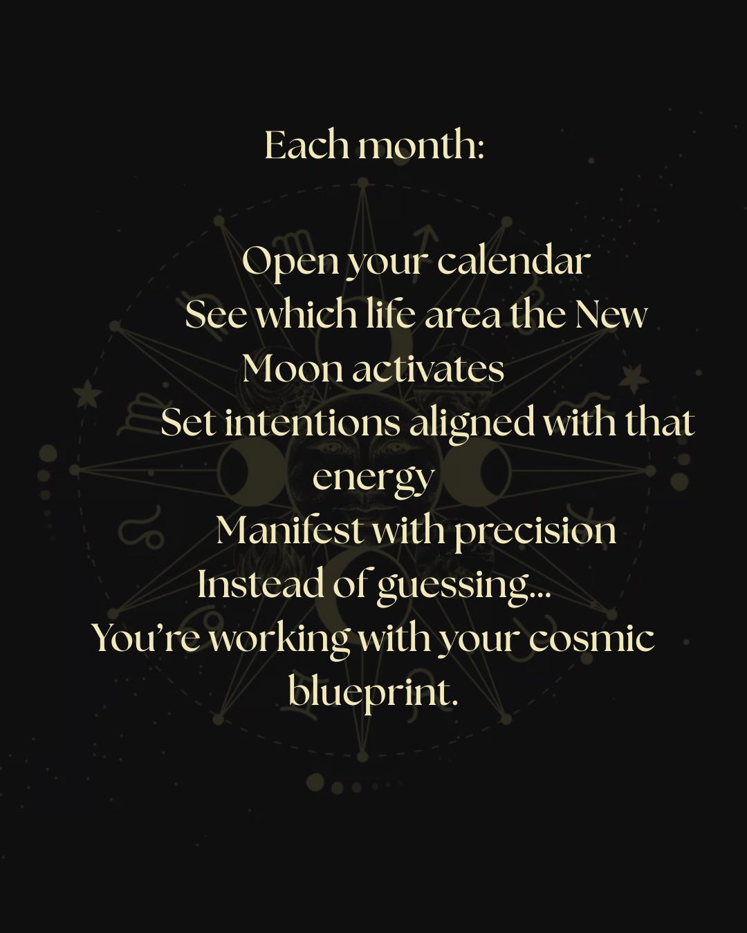 New Moon Manifestation Guide 12 Month Natal Chart