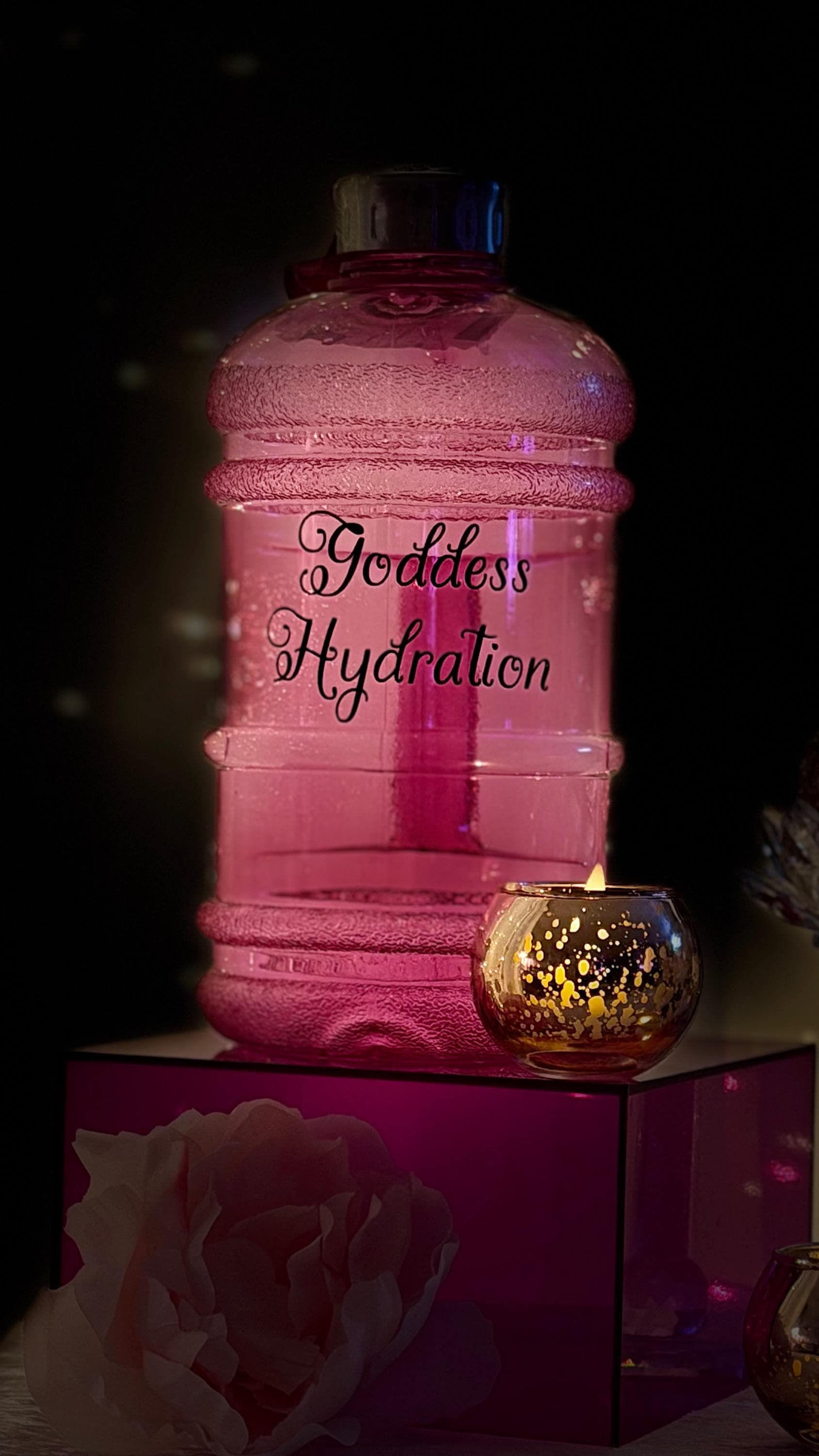 Pink Goddess Hydration Water Bottle | 2.2L Large Gym Bottle, BPA-Free, Carry Handle
