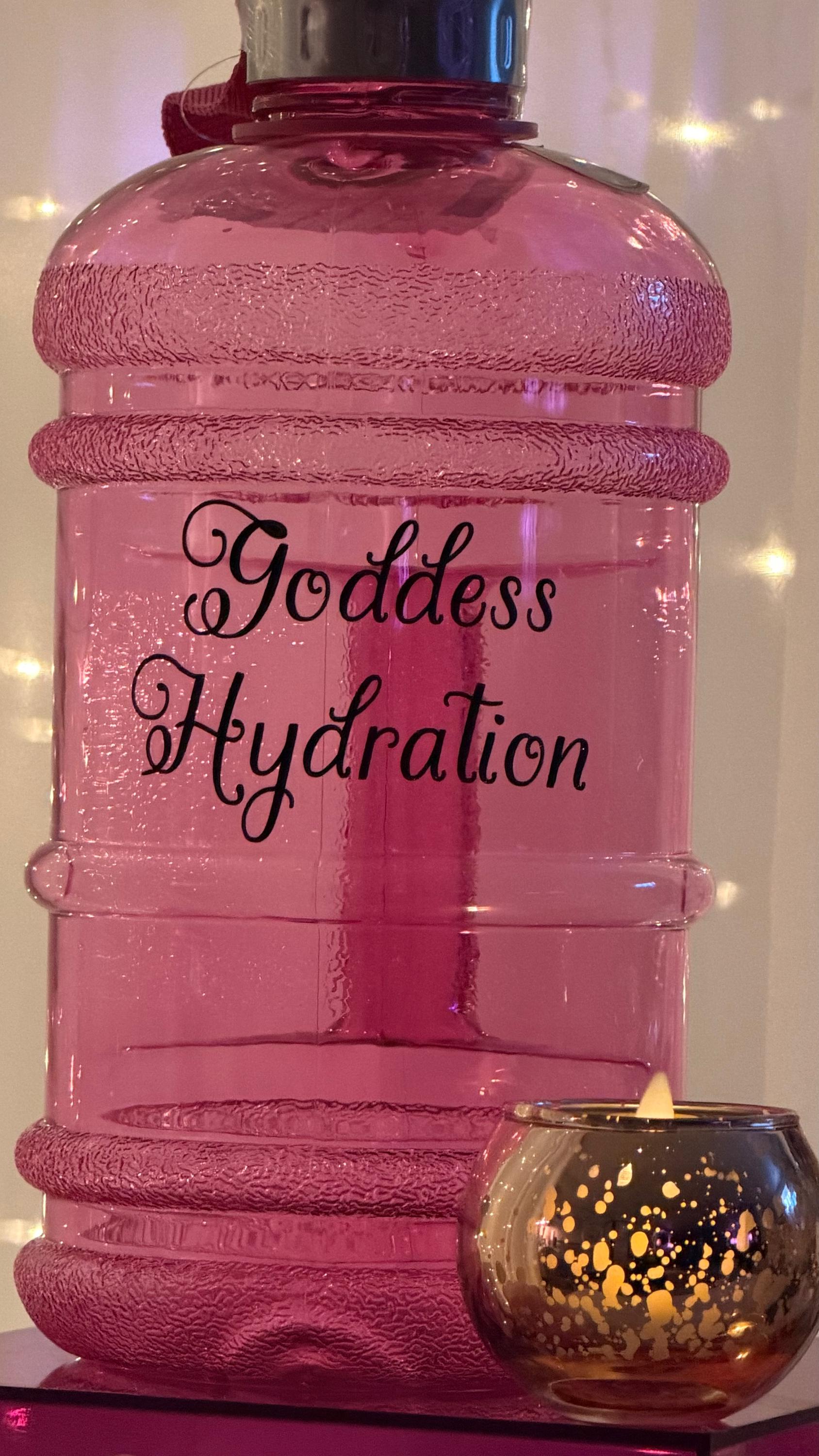 Pink Goddess Hydration Water Bottle | 2.2L Large Gym Bottle, BPA-Free, Carry Handle